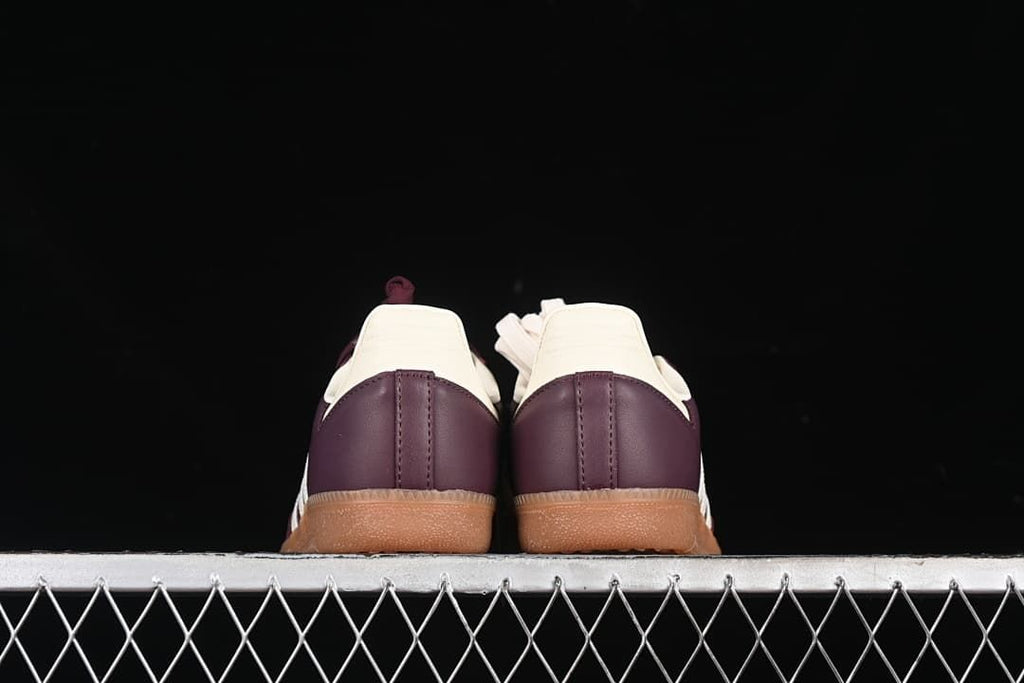 Rear view of the pair showing cream heel tabs and gum soles