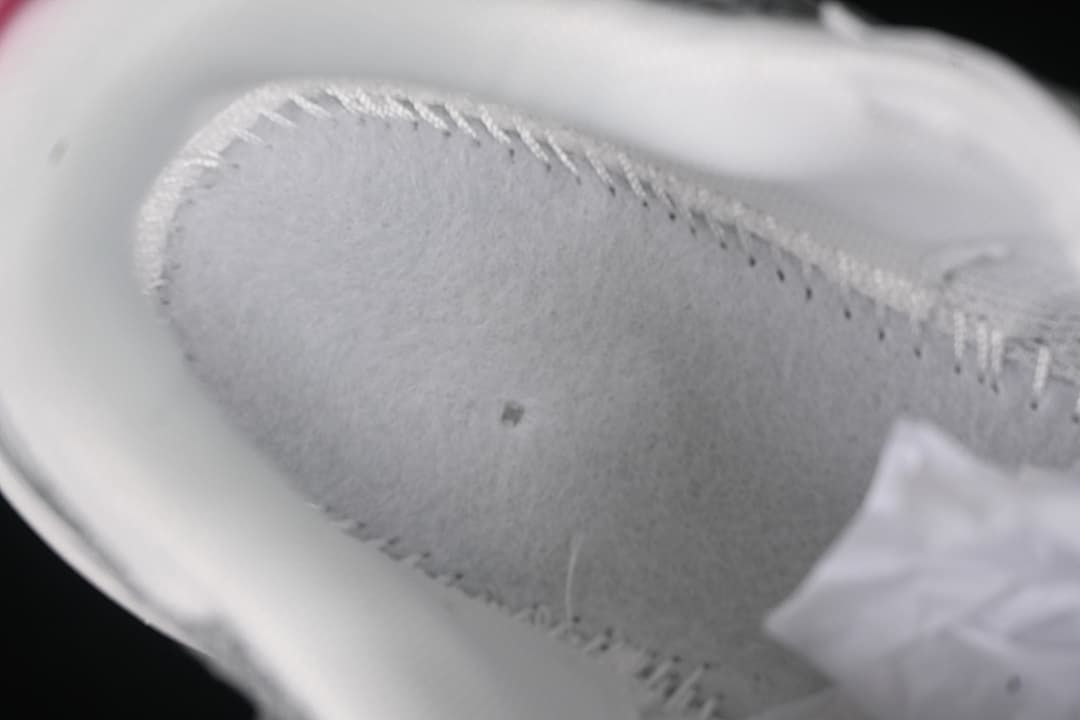 Close-up of the sneaker's inner lining and stitching