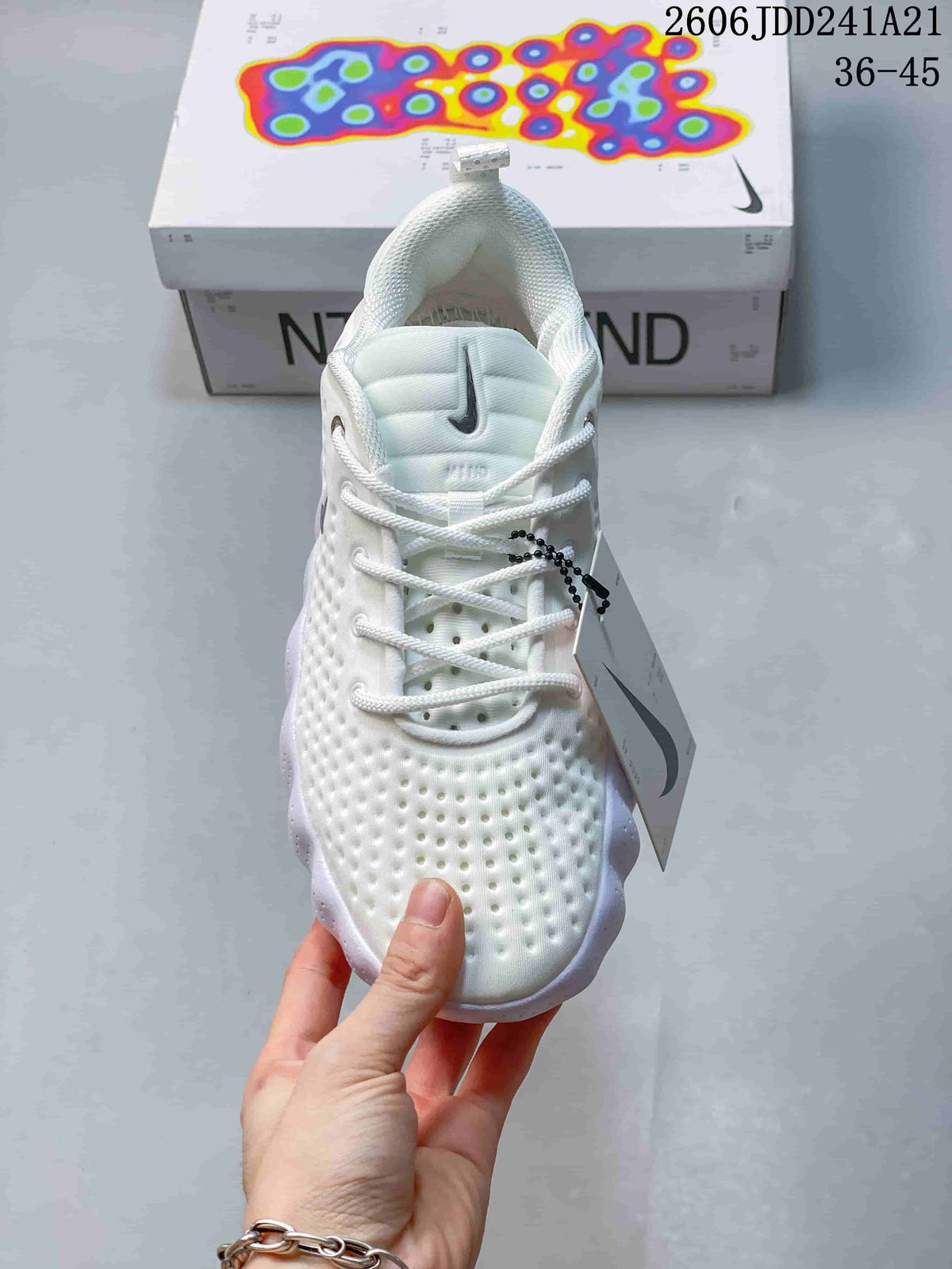 Front view showing the textured upper and lace-up closure