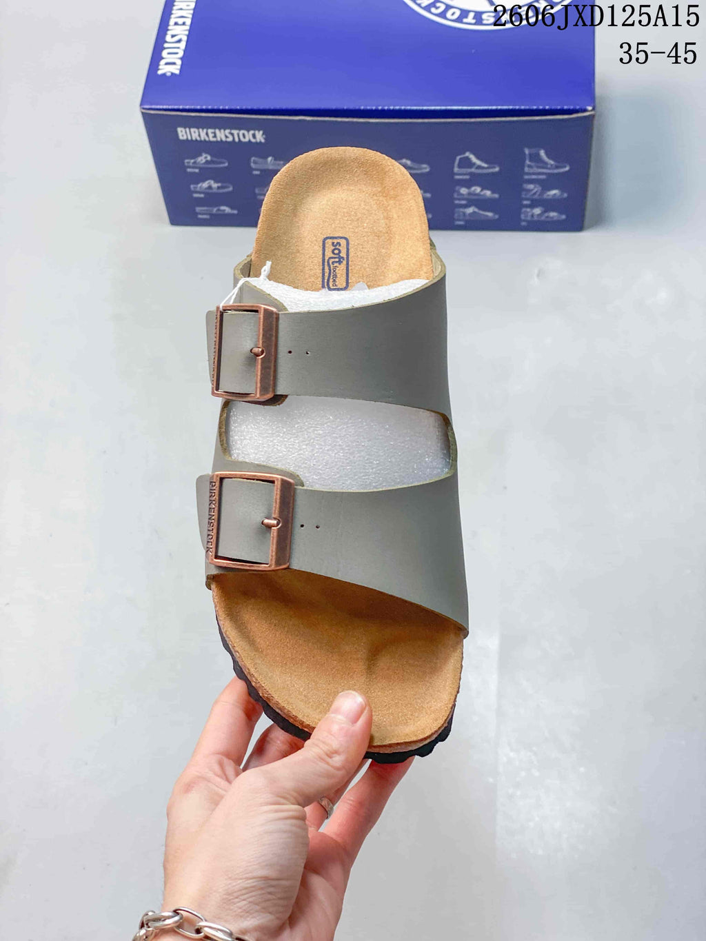 Top view showing the two adjustable straps and contoured footbed