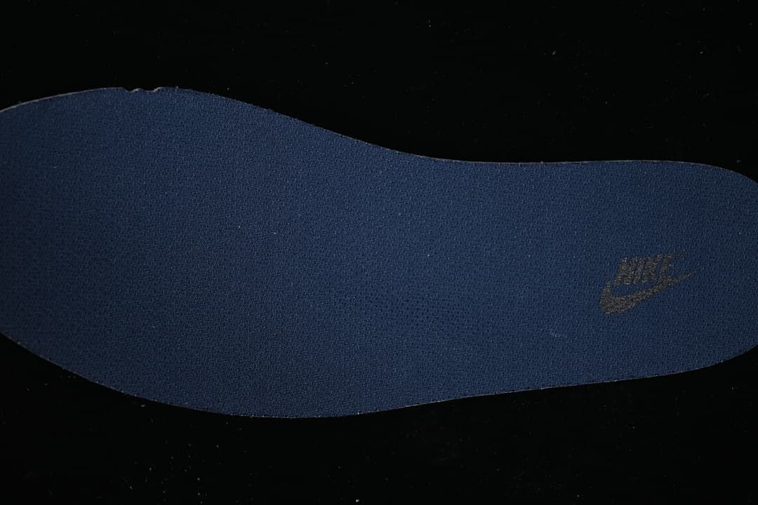 Navy shoe insert shown from above