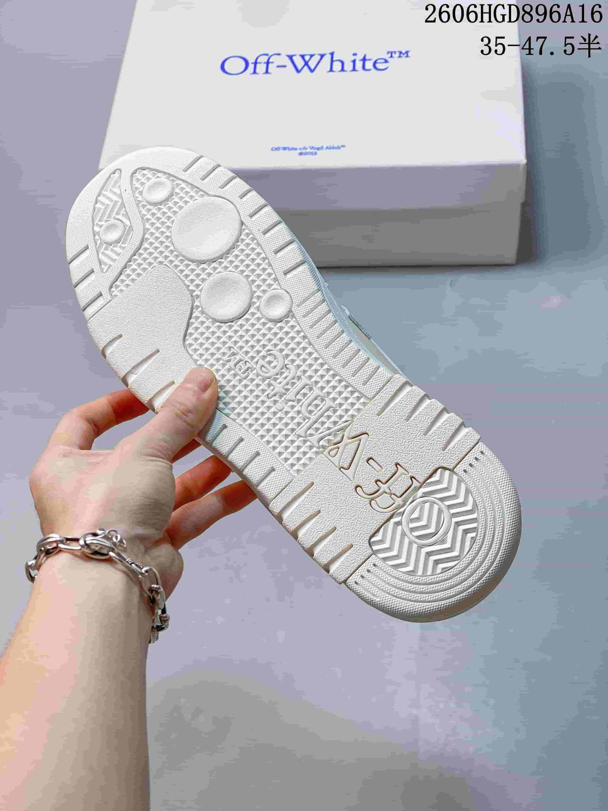Close-up of the sneaker's white textured outsole