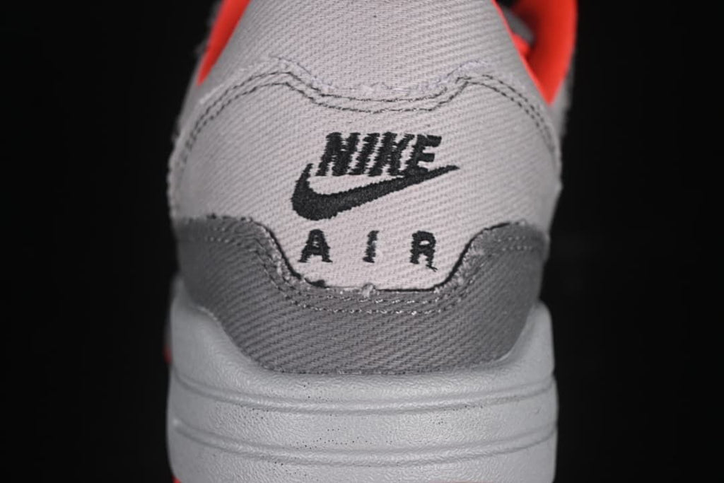 Rear heel close-up with Nike Air embroidery.