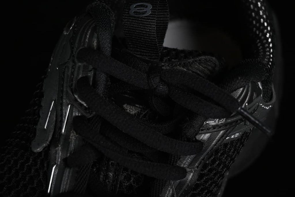 Close-up of the lace-up front and tongue.