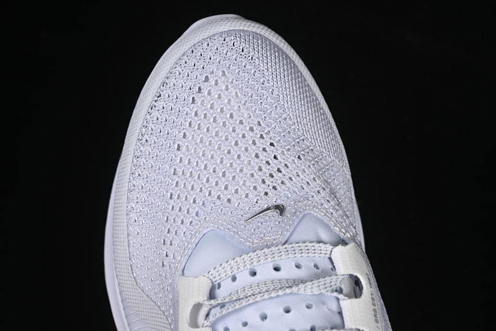 Top view of the perforated mesh-look toe box