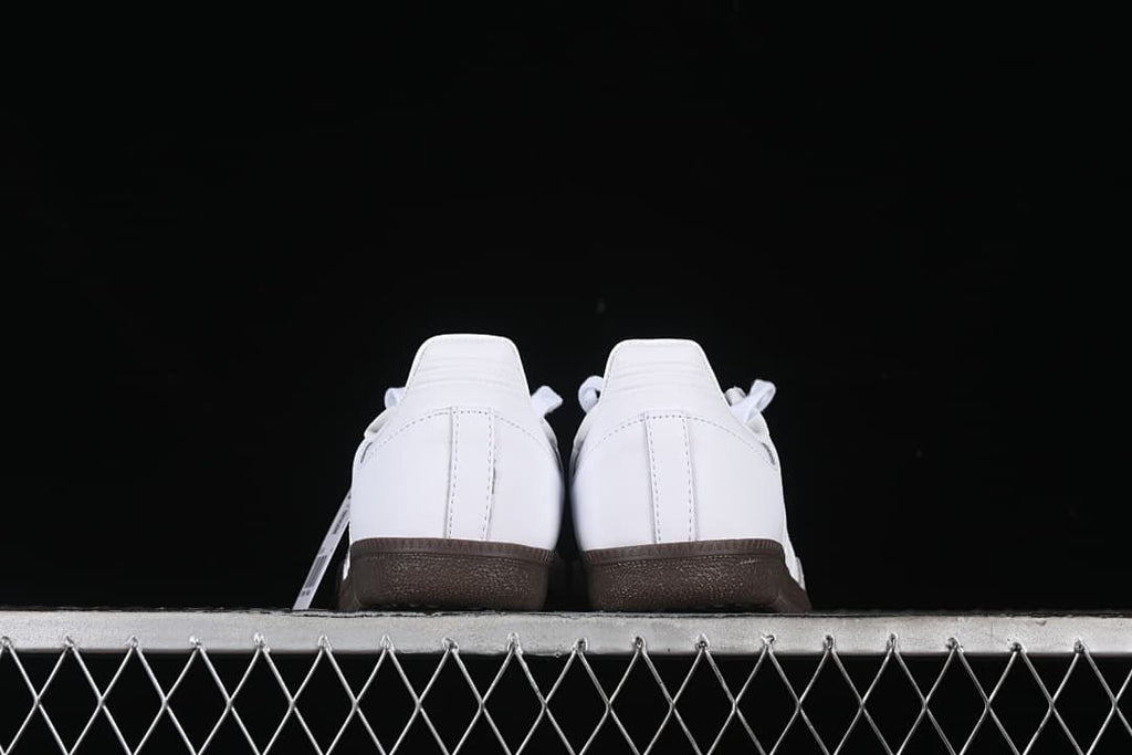 Rear view of the pair with dark gum-colored soles