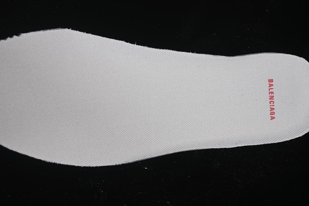 Close-up of the insole with red branding