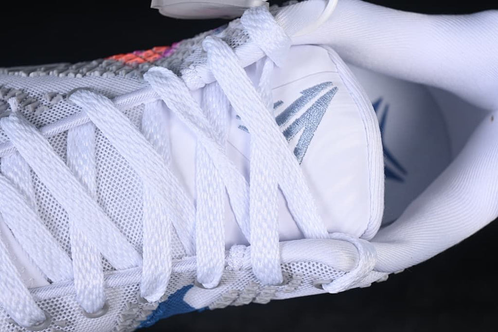 Close-up of the shoe laces and tongue logo