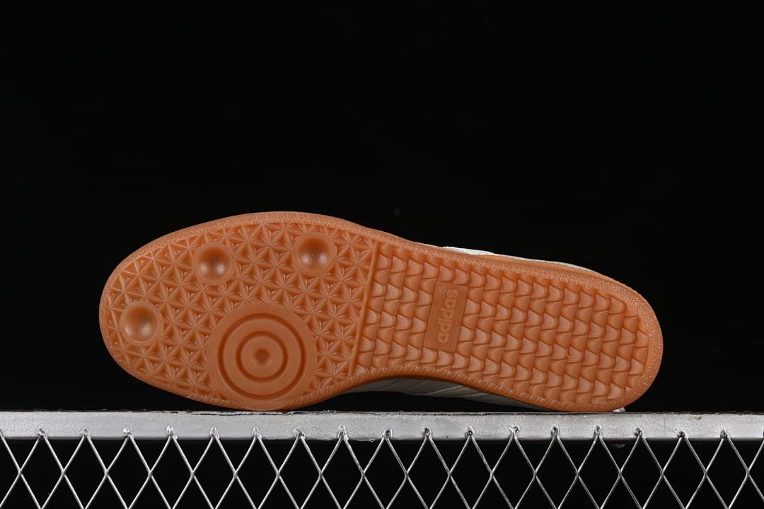 Underside view showing the gum-colored patterned outsole