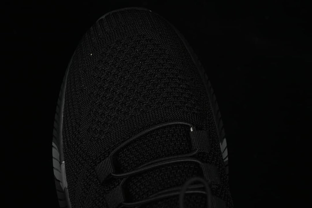 Top view of the sneaker toe and lace area