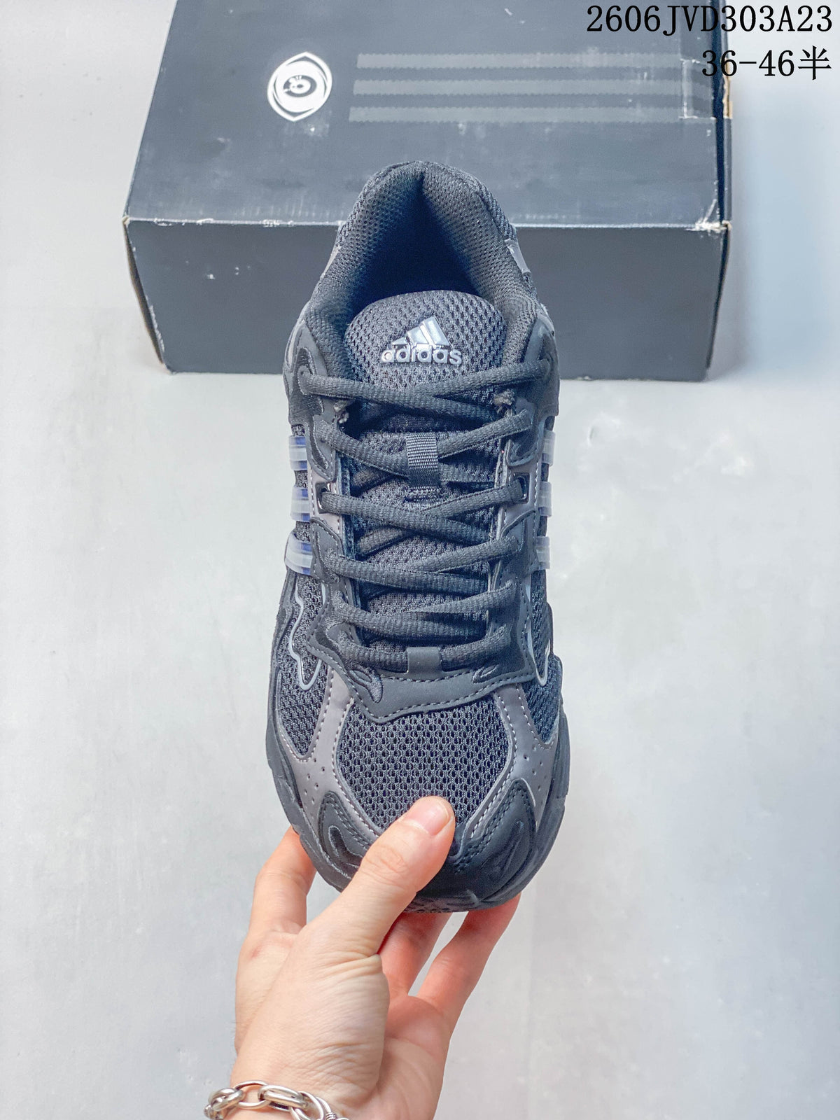 Top-down view of the sneaker showing its laces and mesh-look panels