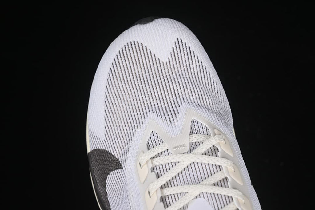 Top view of the shoe toe and lace area