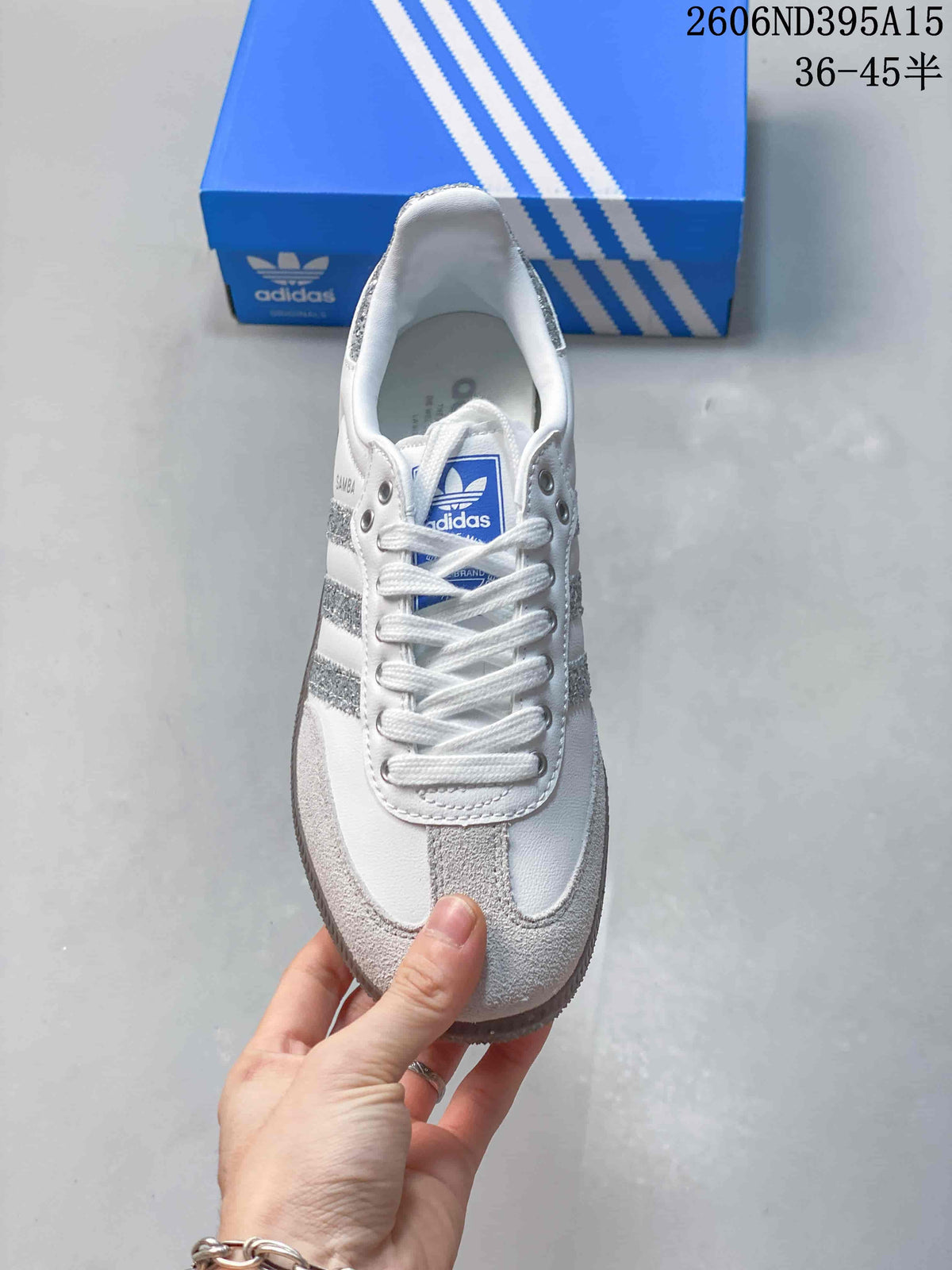 Top view showing the laces, tongue label, and suede-look toe overlays