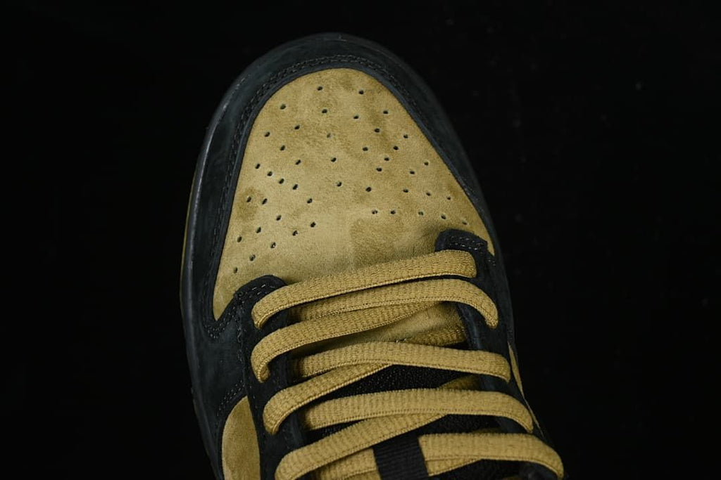 Top-down detail of the perforated toe box and lacing