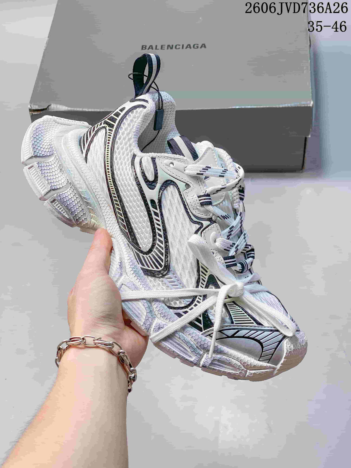 White Balenciaga 3XL sneaker with black and silver details