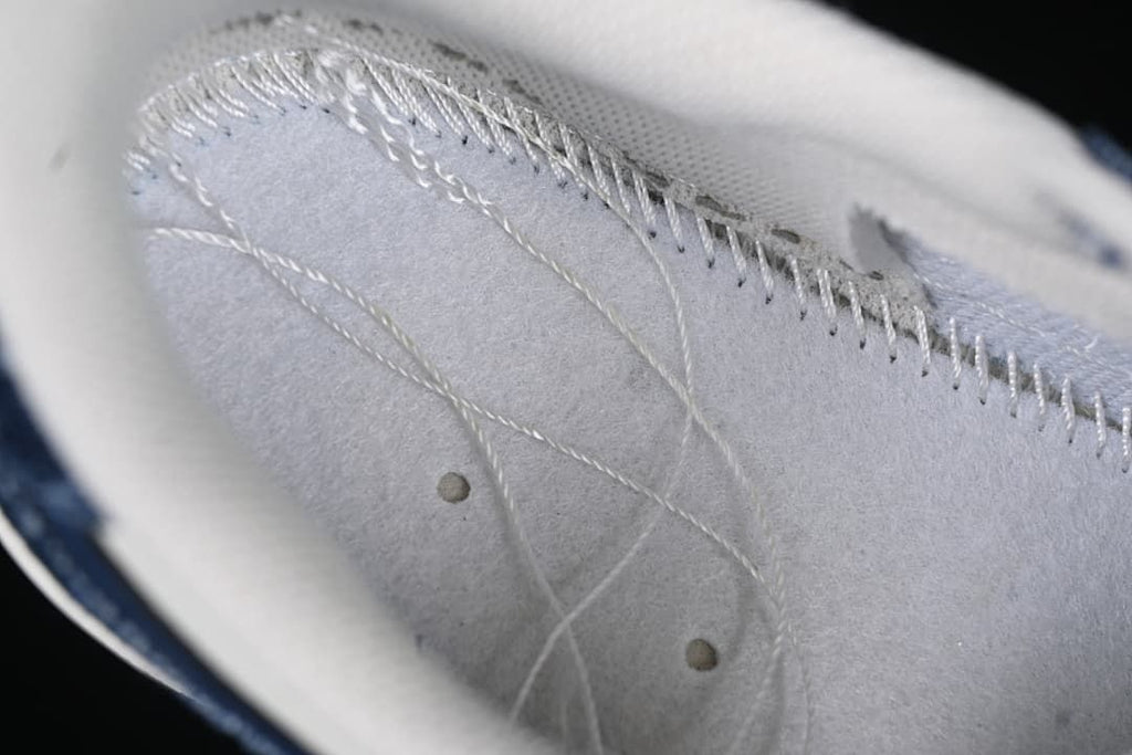 Close-up of interior stitching and lining