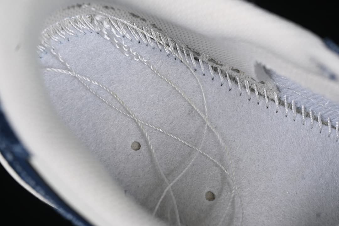 Close-up of interior stitching and lining
