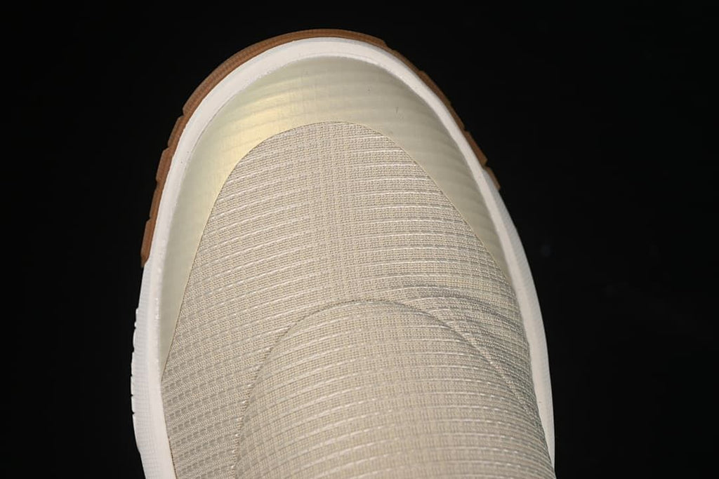 Top-down close-up of the patterned toe area.