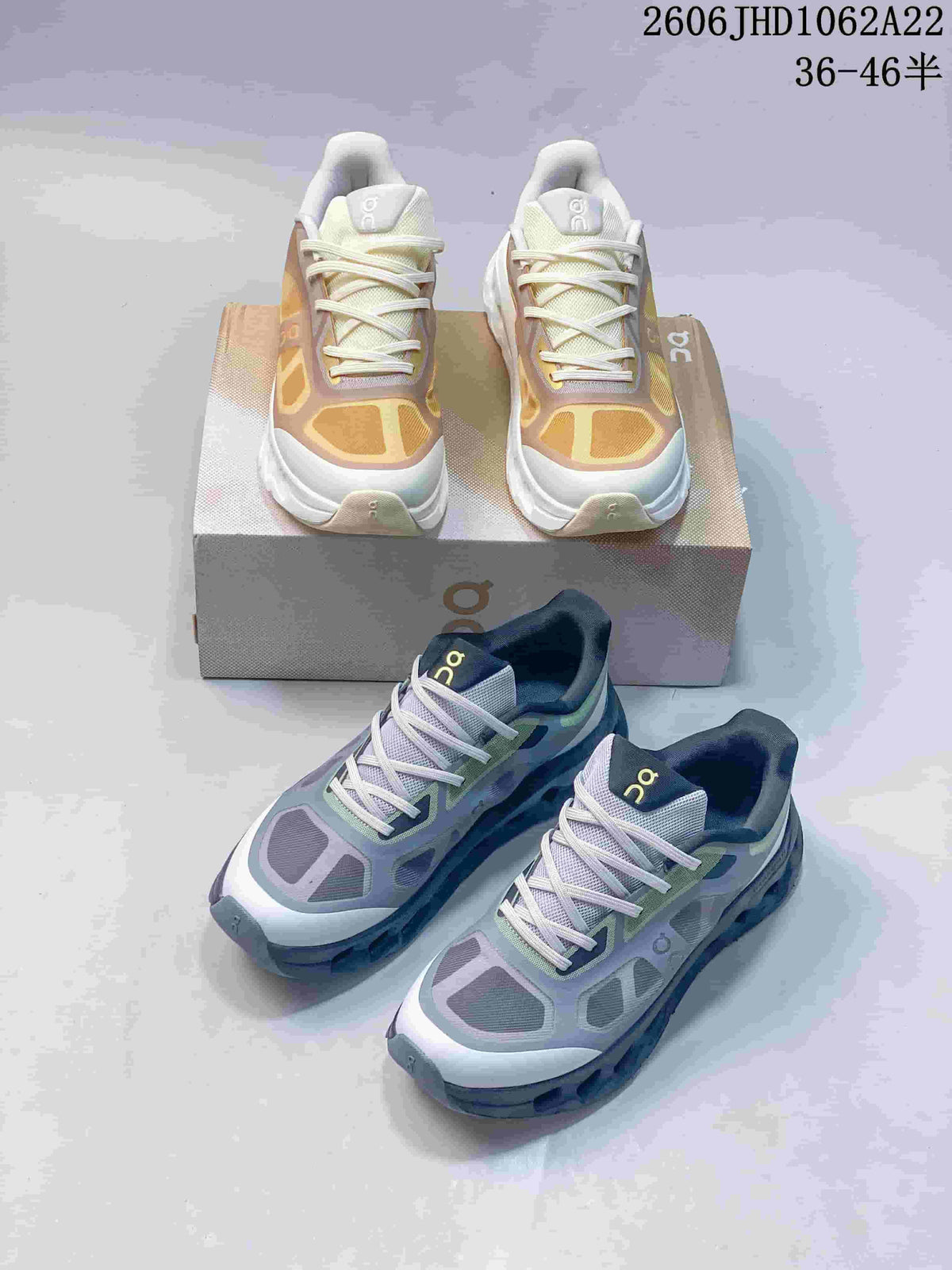 On Cloudtilt Remix sneakers in two colorways displayed together.