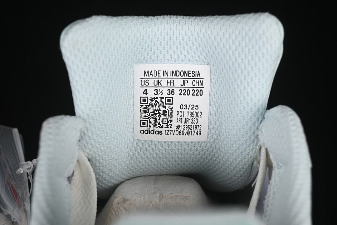 Tongue size label showing US 4, UK 3½, and EU 36