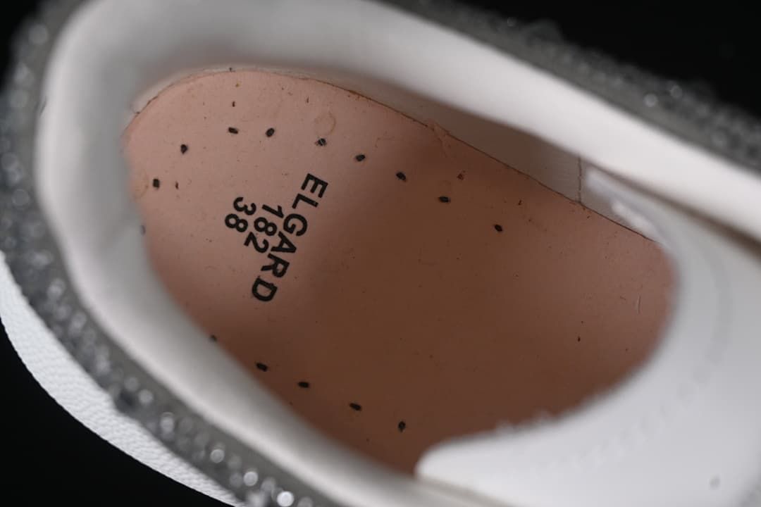 Interior view showing an insole marked size 38.