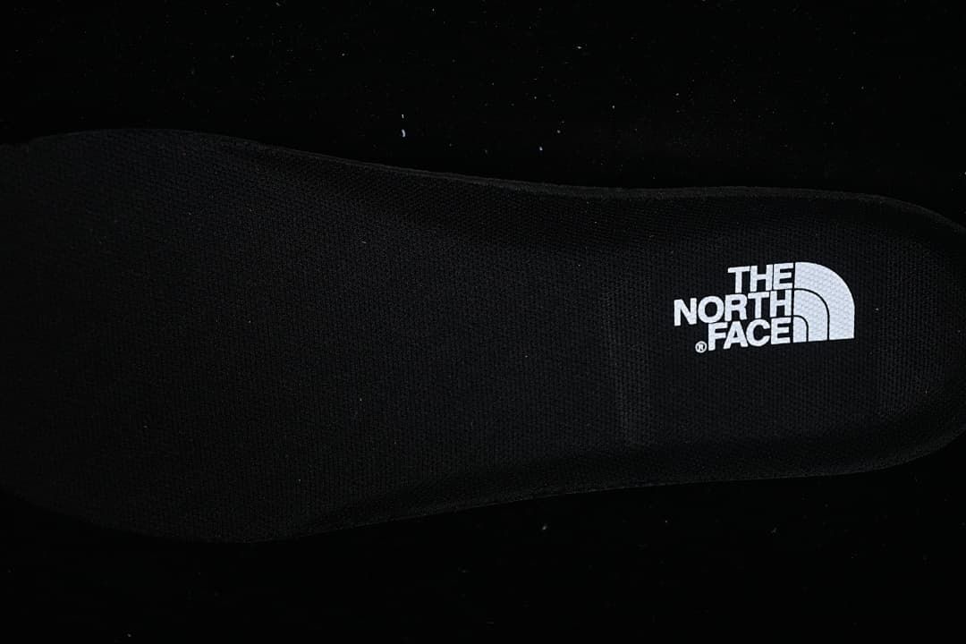 Close-up of The North Face branding on the upper