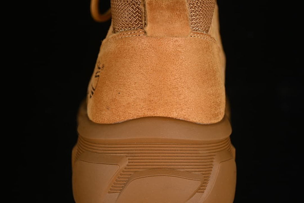 Close-up of the boot heel and thick outsole