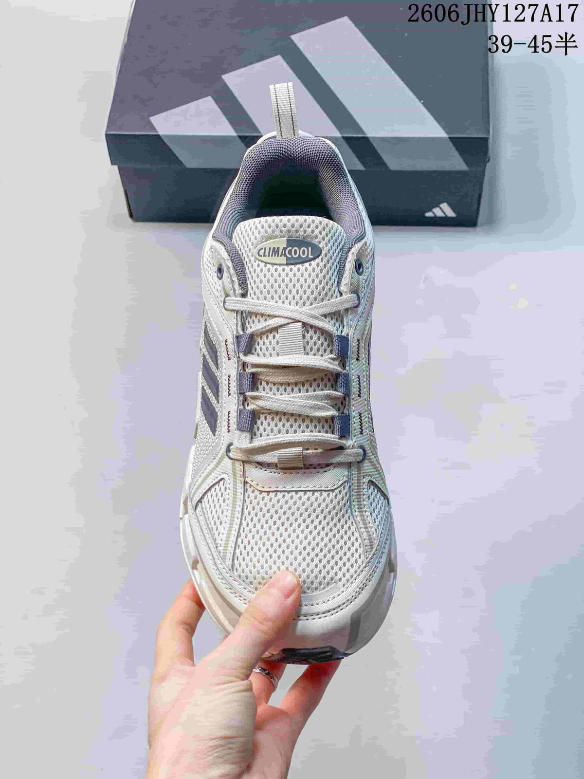 Top view of the Adidas Climacool Ventage sneaker with lace-up closure and mesh-look upper