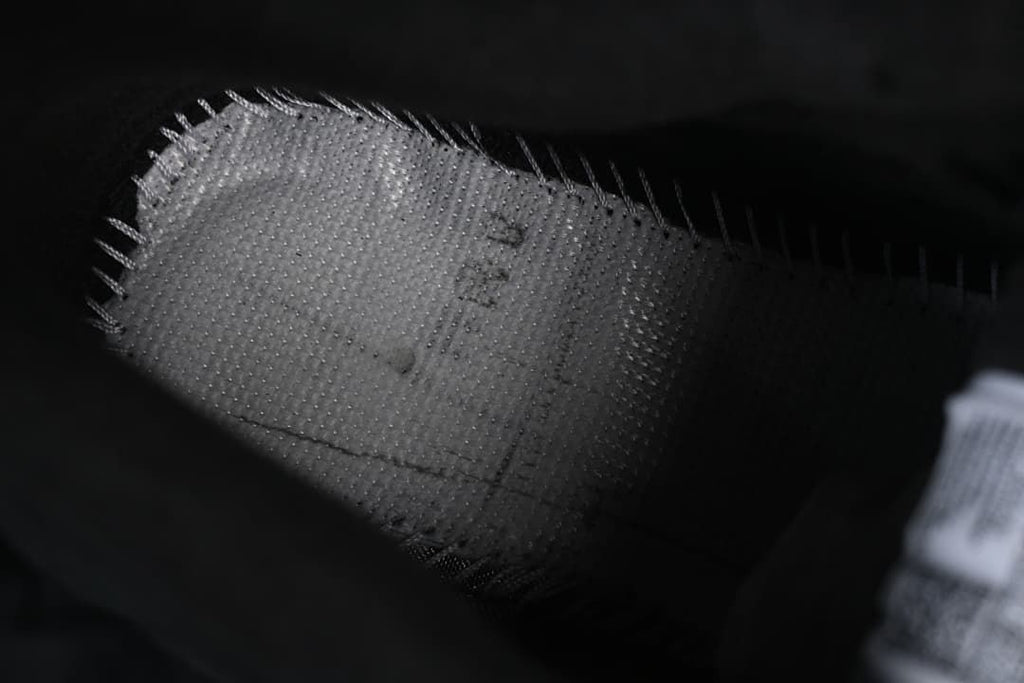 Close-up of the shoe's textured interior lining