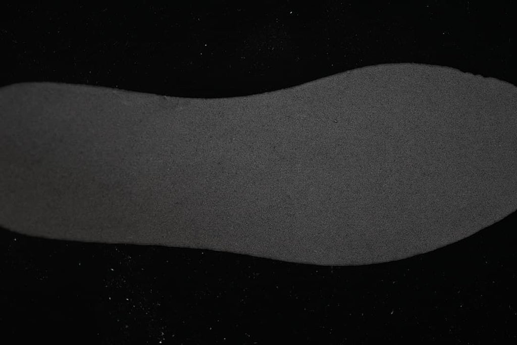 Close-up of the dark sneaker insole.