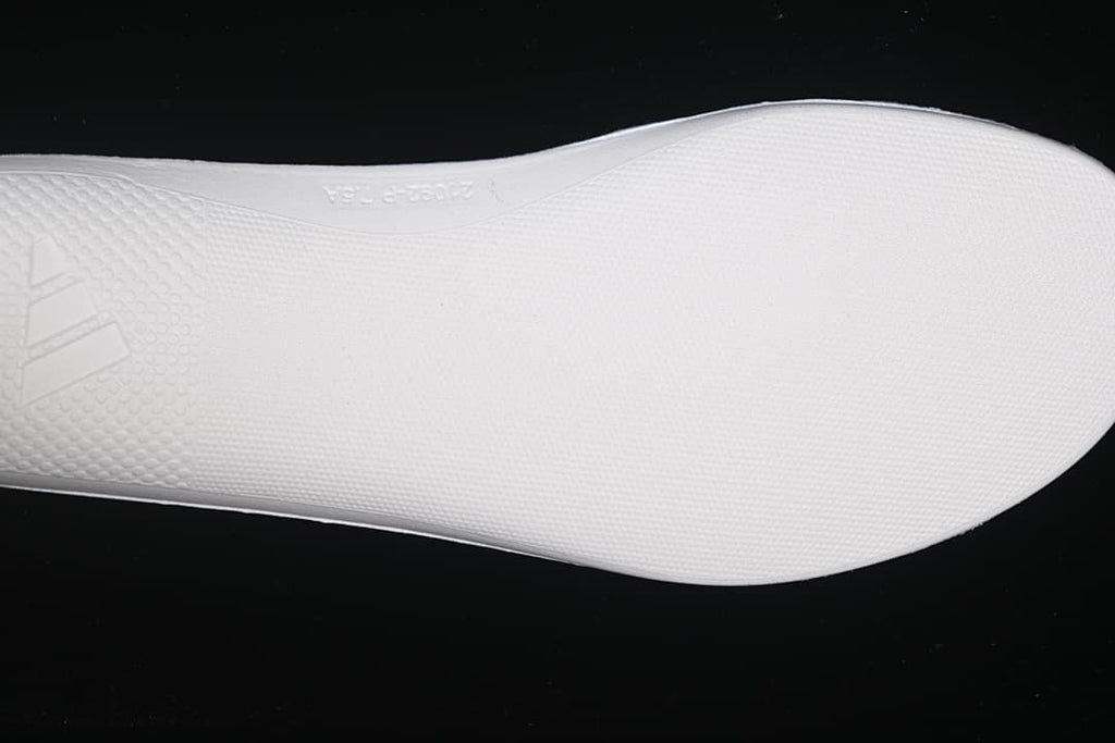 Close-up of the textured white shoe outsole
