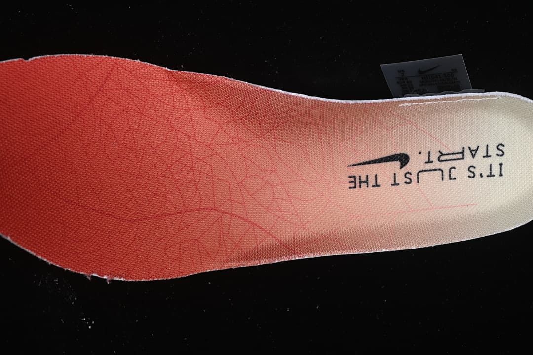 Close-up of the insole with printed Nike branding.