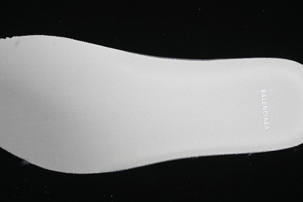 Close-up of the light-colored insole with Balenciaga branding