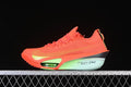 Side view of a bright-crimson Nike Alphafly 3 shoe with lime accents and pale mint midsole.