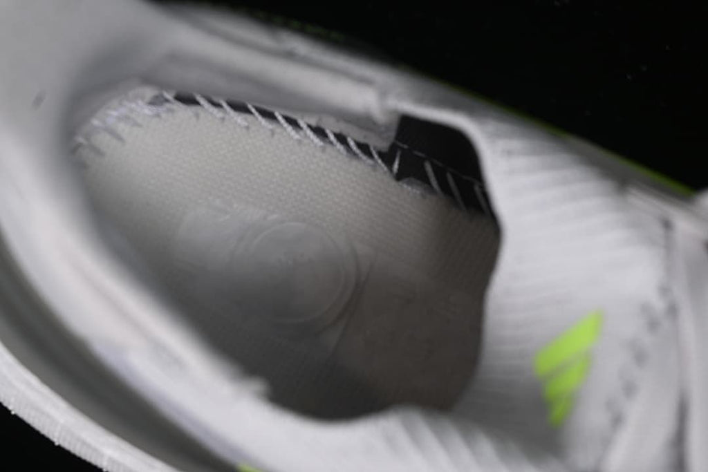 Close-up view inside the shoe showing the upper construction.