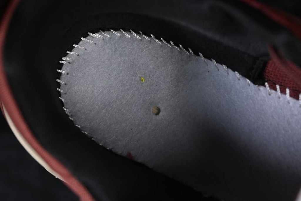 Close-up inside the shoe showing the insole edge and lining