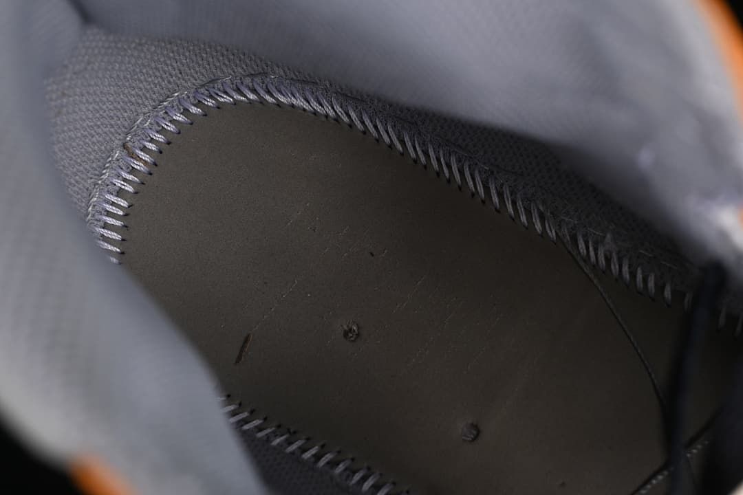 Close-up of interior stitching and lining