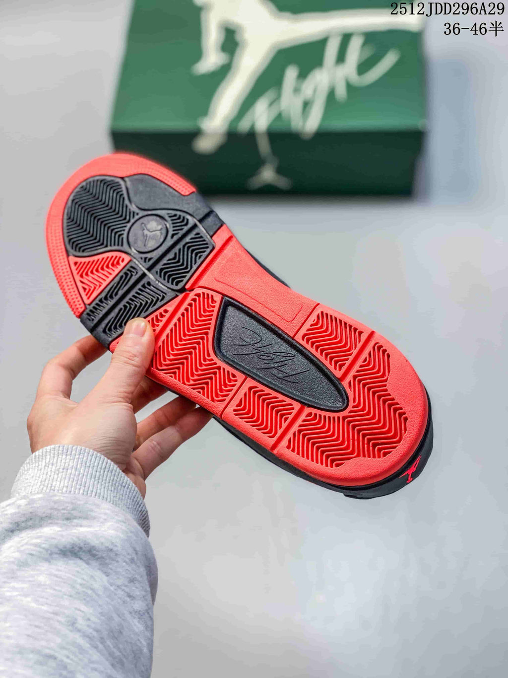 Close-up of the red and black patterned outsole
