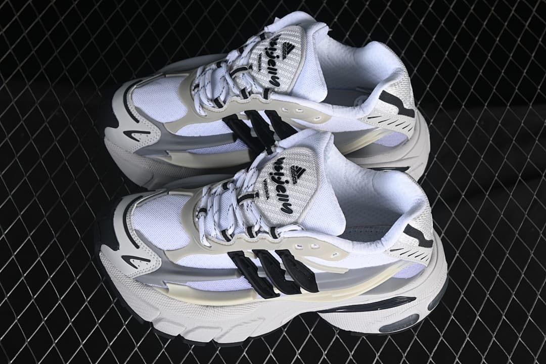 Pair of white and grey Adistar Jellyfish sneakers shown from above