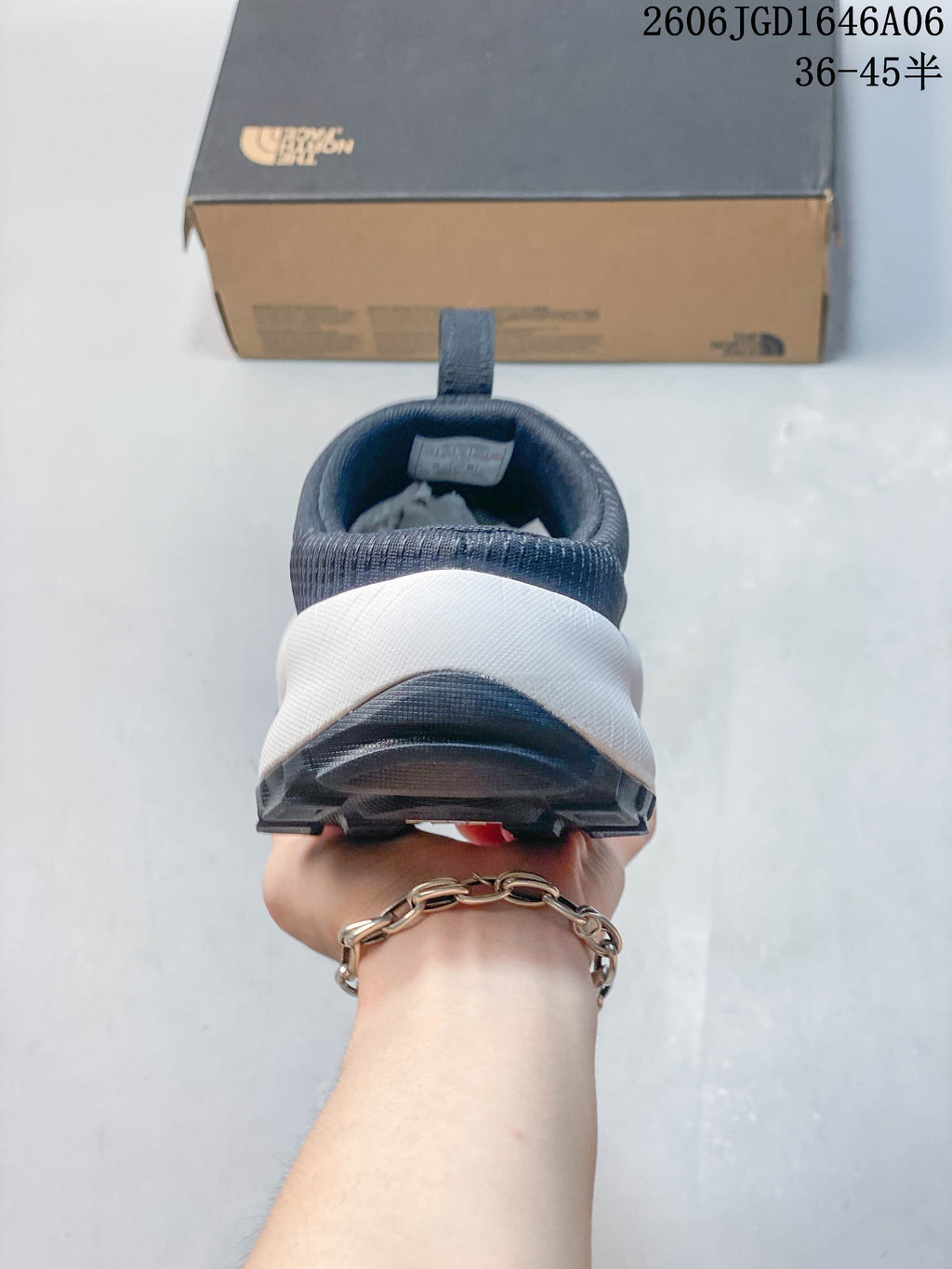 Rear view showing the padded heel area and pull tab