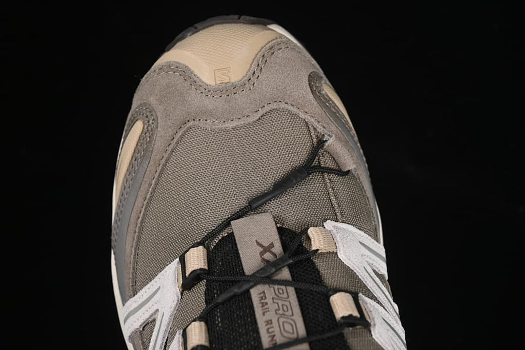 Top view of the shoe toe and lace system