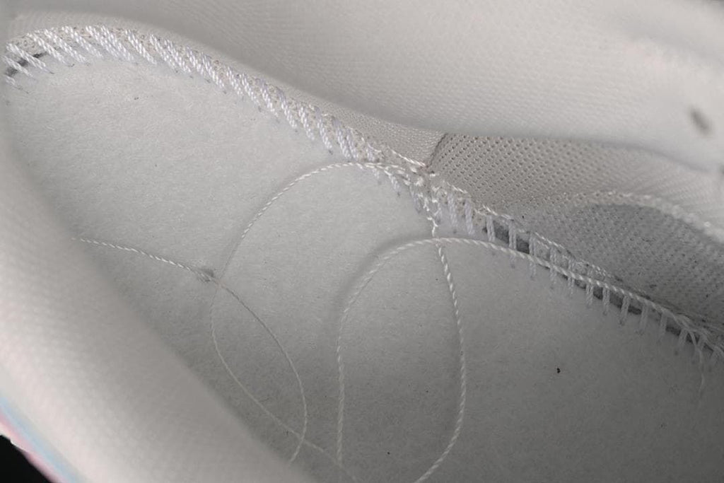 Close-up of interior shoe stitching