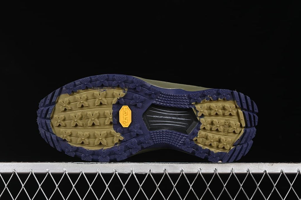 Underside view showing the patterned two-tone outsole
