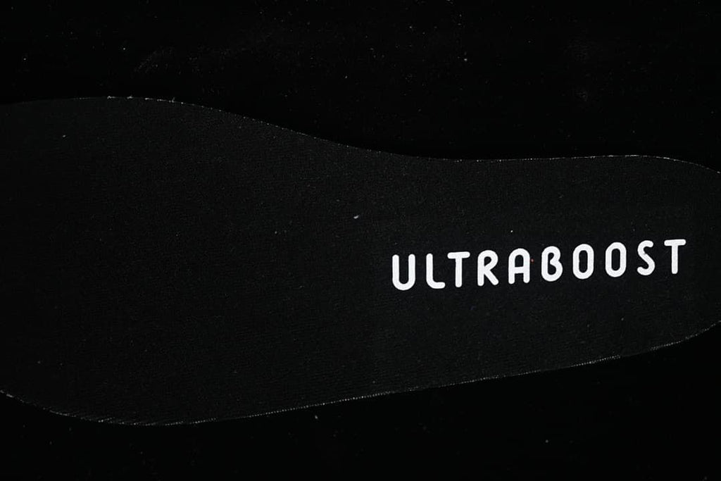 Close-up of the insole marked Ultraboost