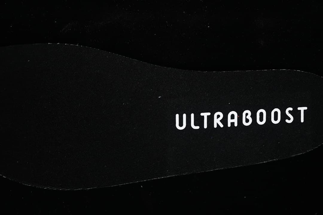 Close-up of the insole marked Ultraboost