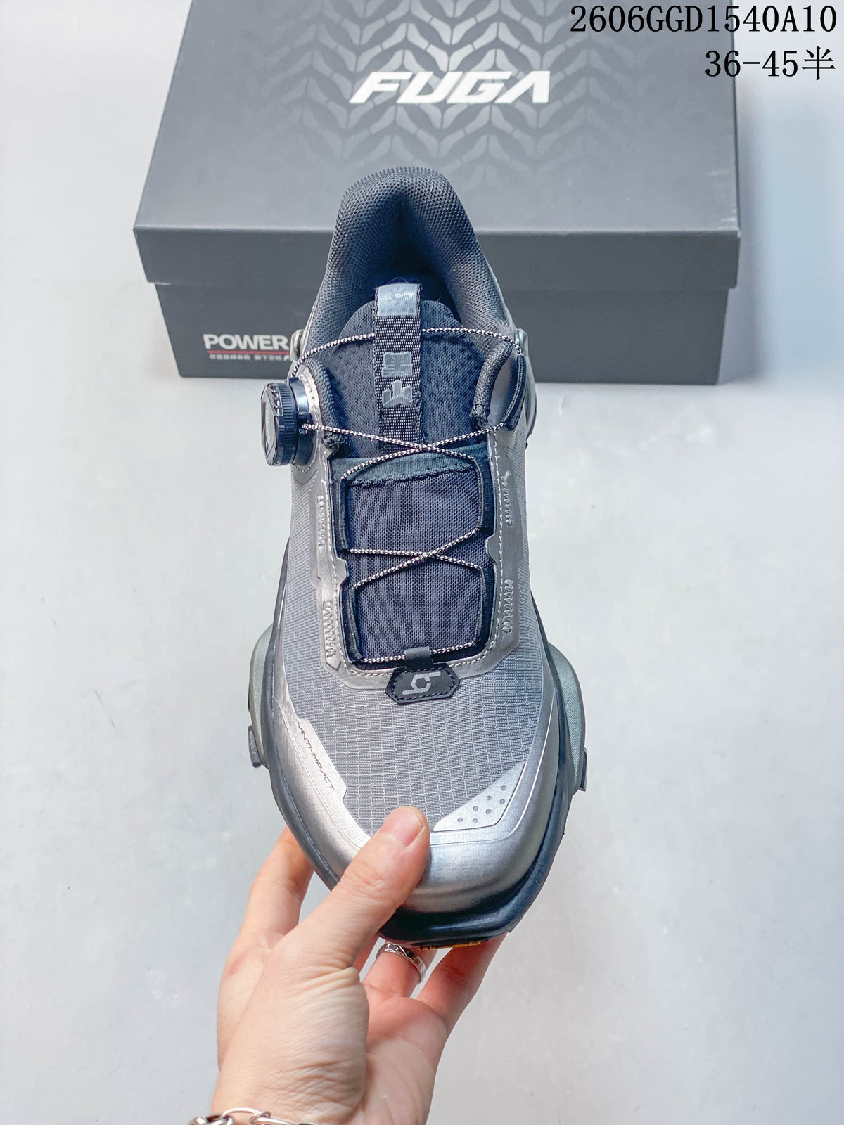 Top view of a KAILAS FUGA DU2 BOA shoe showing its dial closure and cable lacing.