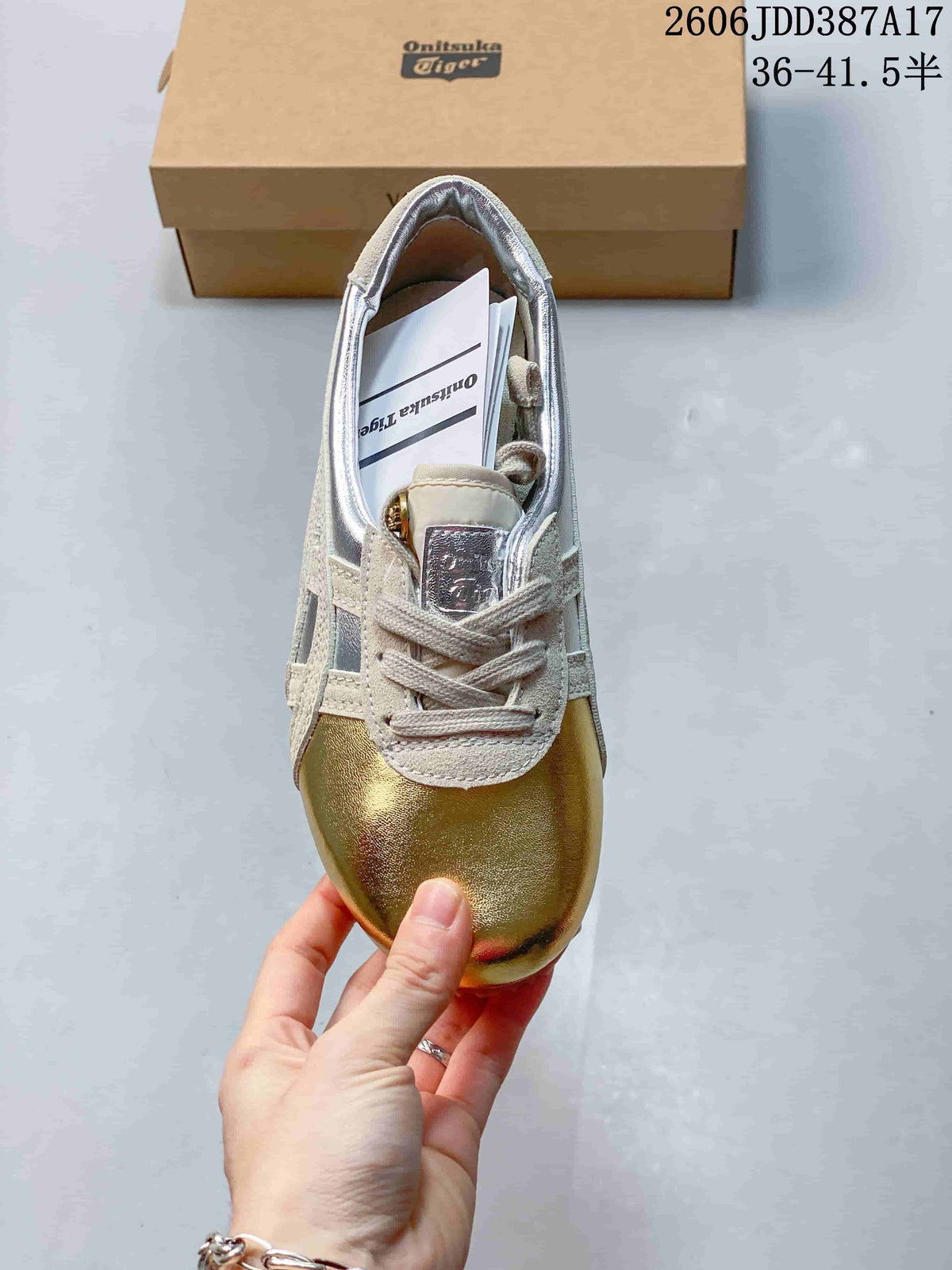 Top view showing the rounded toe and lace-up front