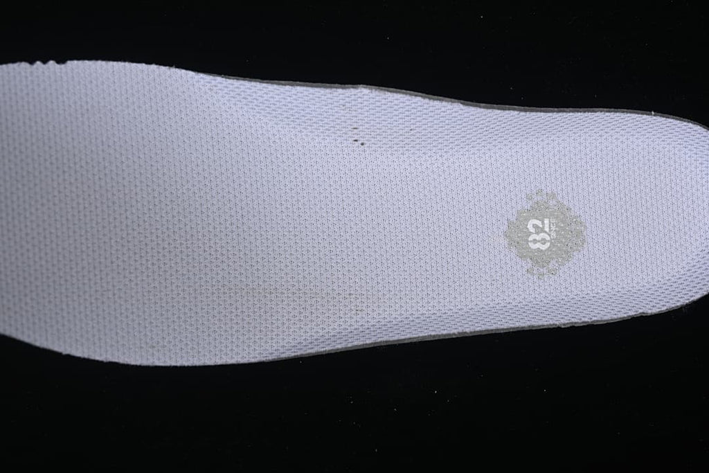 Close-up of the insole top with a visible size marking