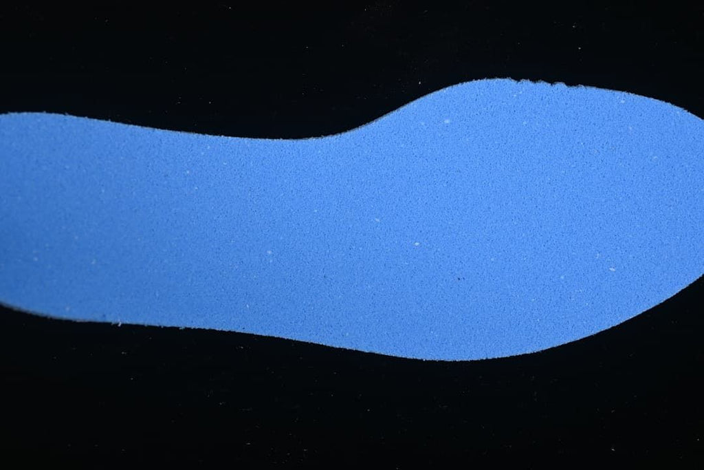 Blue shoe insole shown separately