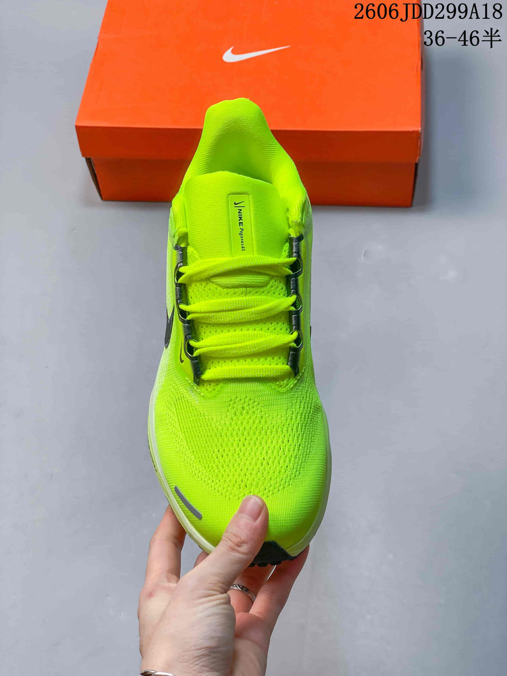 Top view of the volt running shoe showing its laces and textured upper